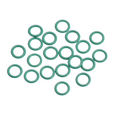uxcell Uxcell Fluorine Rubber O Rings, 6.5mm OD, 4.5mm Inner Diameter, 1mm Width, Seal Gasket Green 20Pcs