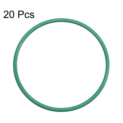 Harfington Uxcell Fluorine Rubber O Rings, 21mm OD, 19mm Inner Diameter, 1mm Width, Seal Gasket Green 20Pcs