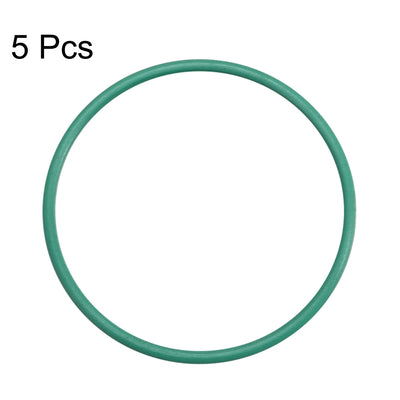 Harfington Uxcell Fluorine Rubber O Rings, 25mm OD, 23mm Inner Diameter, 1mm Width, Seal Gasket Green 5Pcs