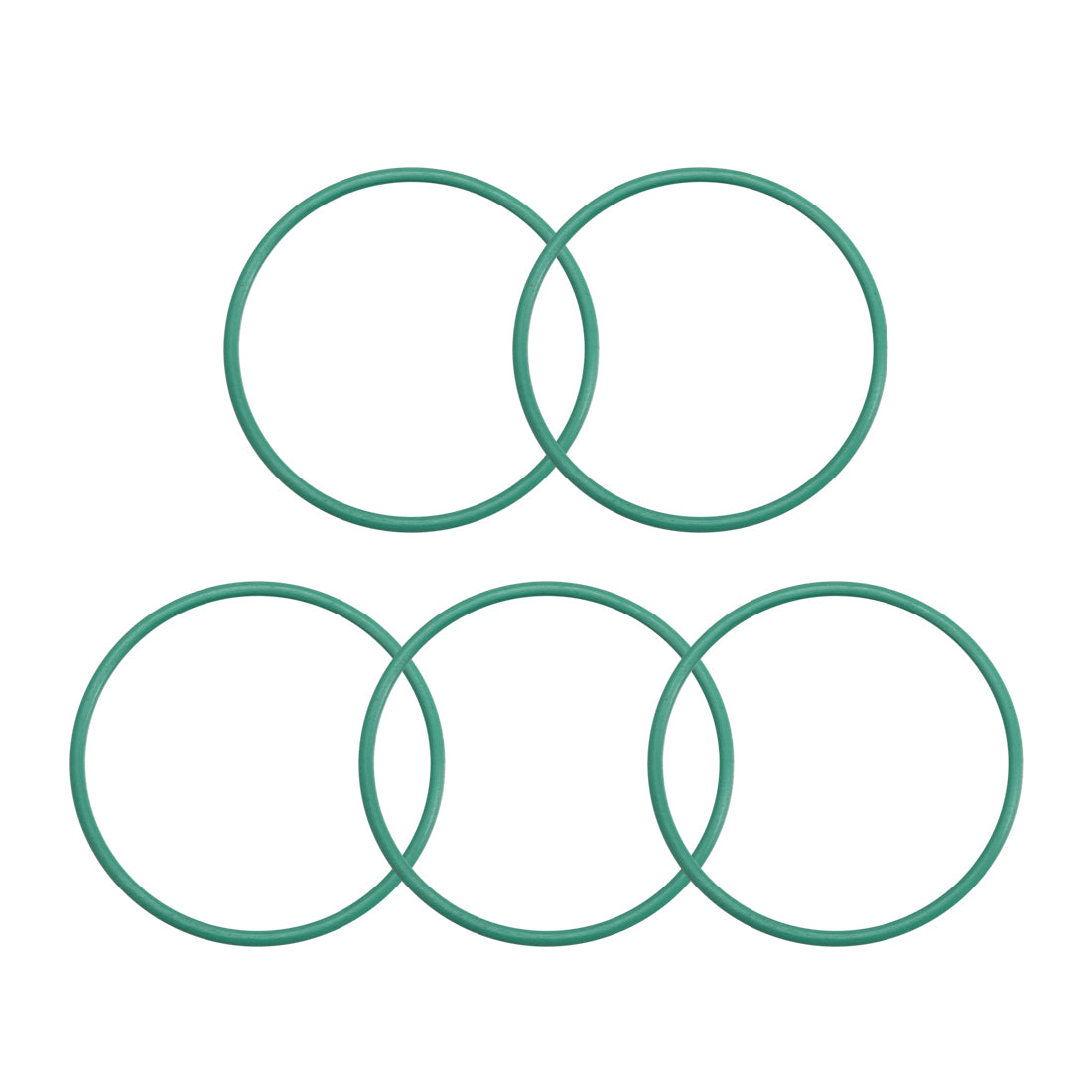 uxcell Uxcell Fluorine Rubber O Rings, 25mm OD, 23mm Inner Diameter, 1mm Width, Seal Gasket Green 5Pcs