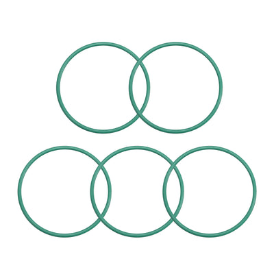 uxcell Uxcell Fluorine Rubber O Rings, 25mm OD, 23mm Inner Diameter, 1mm Width, Seal Gasket Green 5Pcs