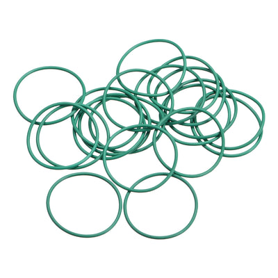 uxcell Uxcell Fluorine Rubber O Rings, 25mm OD, 23mm Inner Diameter, 1mm Width, Seal Gasket Green 20Pcs
