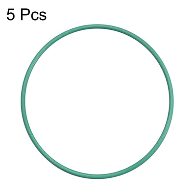 Harfington Uxcell Fluorine Rubber O Rings, 27mm OD, 25mm Inner Diameter, 1mm Width, Seal Gasket Green 5Pcs