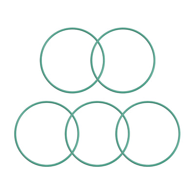 uxcell Uxcell Fluorine Rubber O Rings, 27mm OD, 25mm Inner Diameter, 1mm Width, Seal Gasket Green 5Pcs