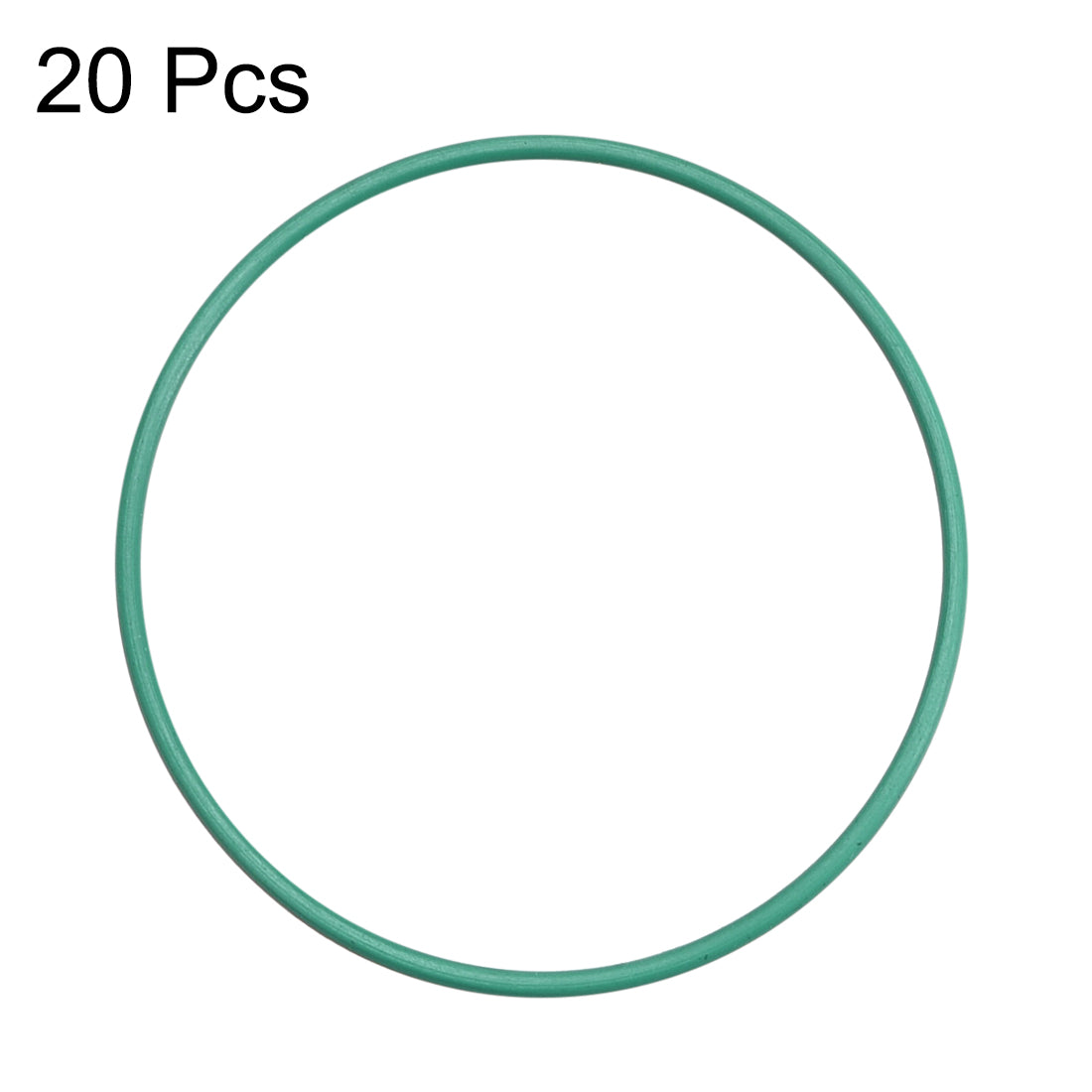 uxcell Uxcell Fluorine Rubber O Rings, 27mm OD, 25mm Inner Diameter, 1mm Width, Seal Gasket Green 20Pcs