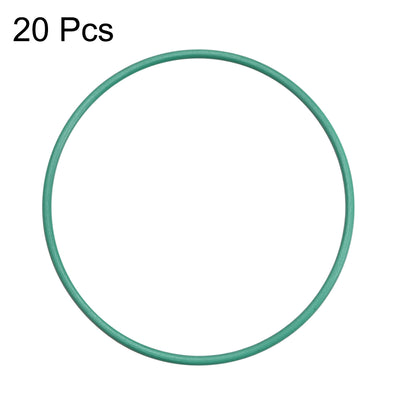 Harfington Uxcell Fluorine Rubber O Rings, 27mm OD, 25mm Inner Diameter, 1mm Width, Seal Gasket Green 20Pcs