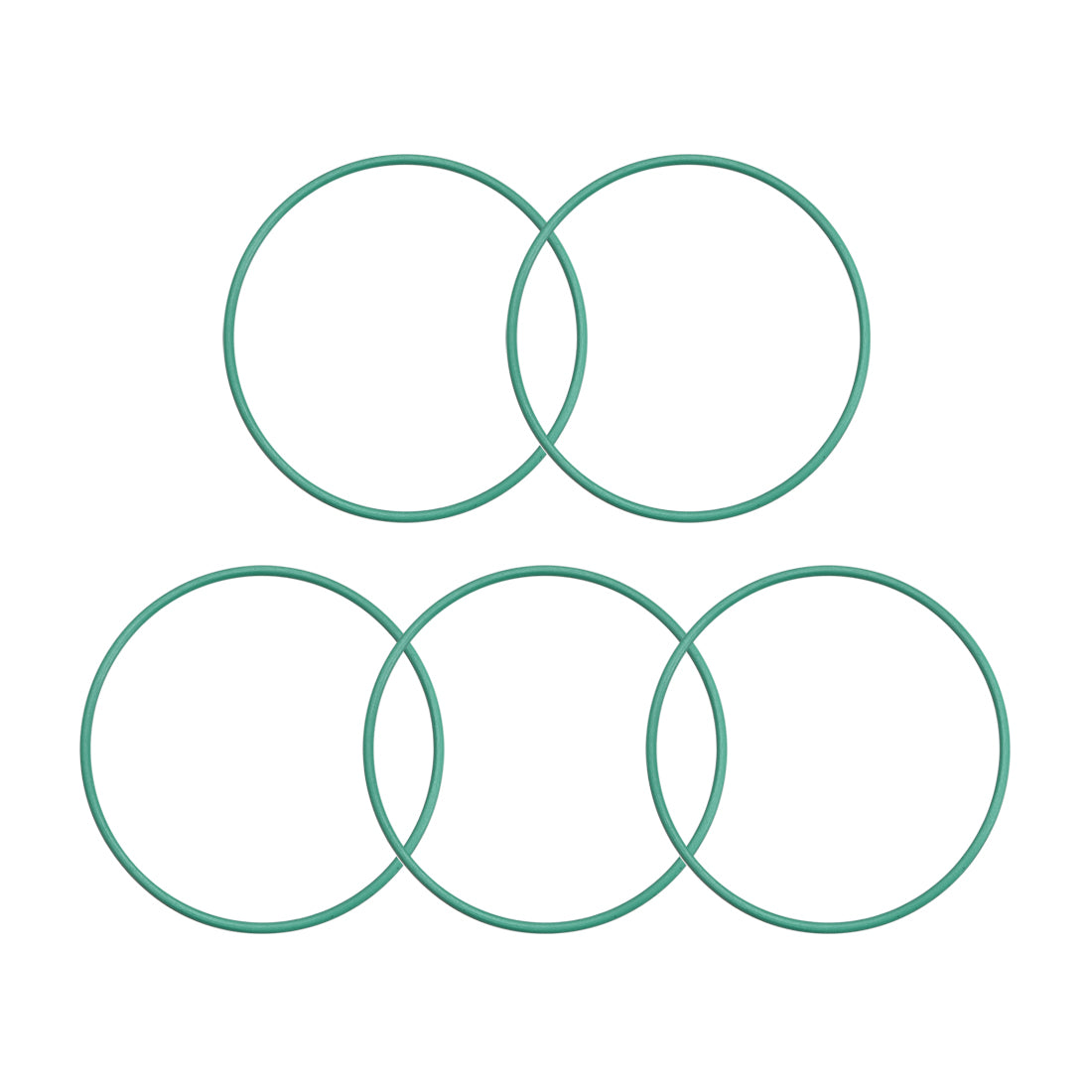 uxcell Uxcell Fluorine Rubber O Rings, 33mm OD, 31mm Inner Diameter, 1mm Width, Seal Gasket Green 5Pcs