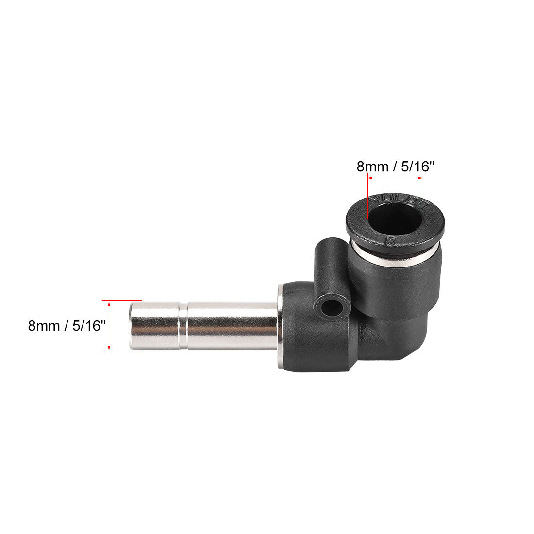 Harfington Push to Connect Tube Fitting Plug-In Elbow Pneumatic Air Push Fit Lock Fitting 8mm Tube OD x 8mm Tube Stem 3pcs