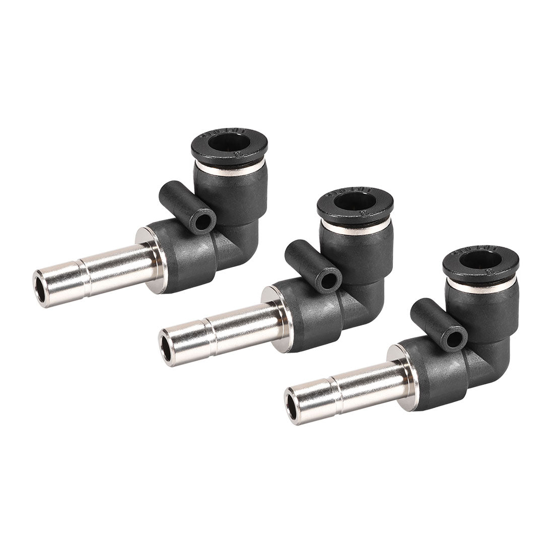 Harfington Push to Connect Tube Fitting Plug-In Elbow Pneumatic Air Push Fit Lock Fitting 8mm Tube OD x 8mm Tube Stem 3pcs