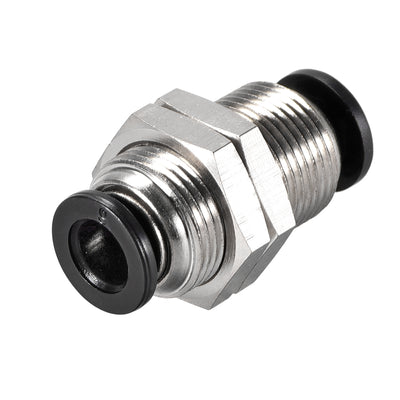 Harfington Uxcell Straight Pneumatic Push to Quick Connect Fittings Bulkhead Union 6mm Tube OD X 6mm Tube OD