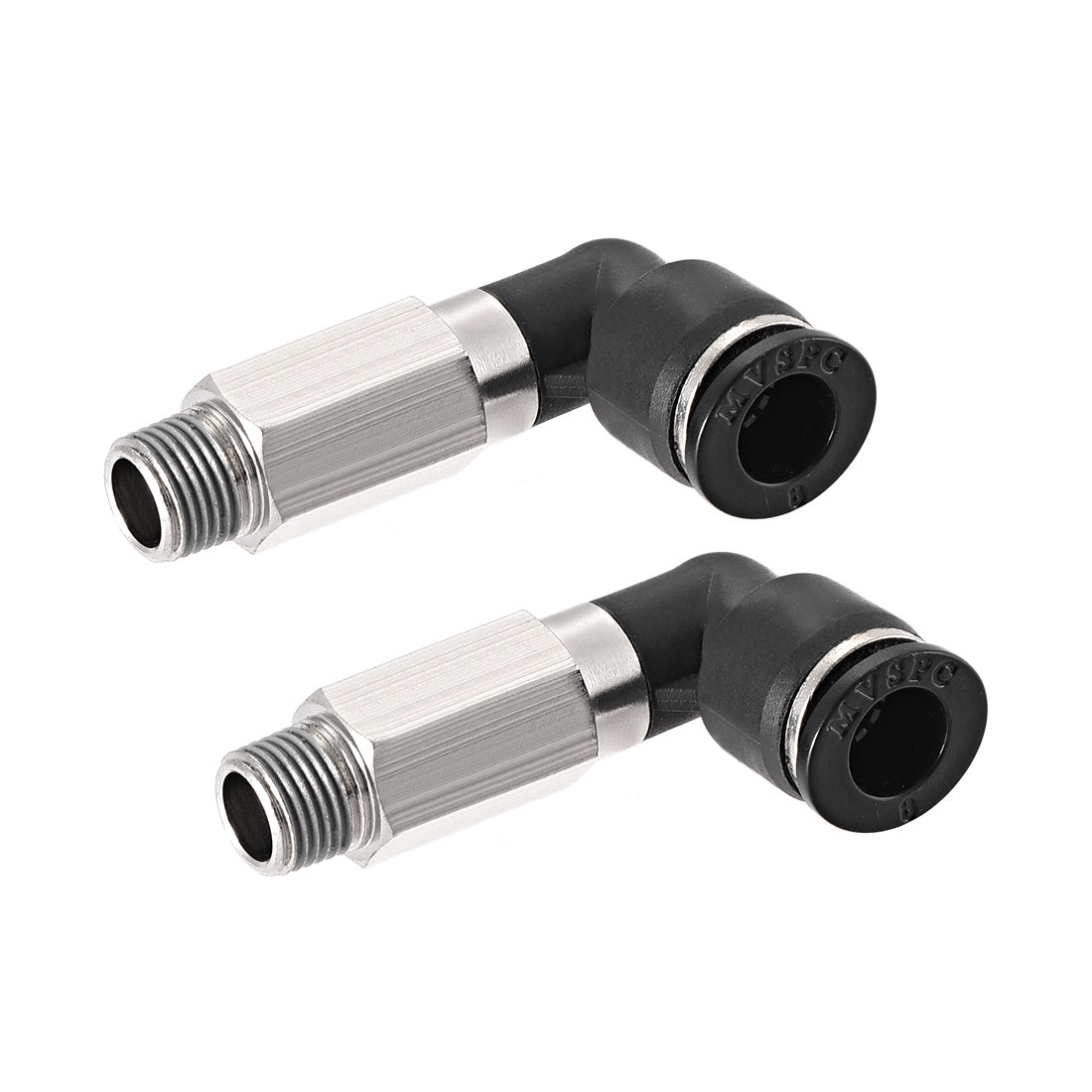 Harfington 8mm Tube to 1/8 NPT Push Lock Elbows L Shape Air Fittings 2pcs