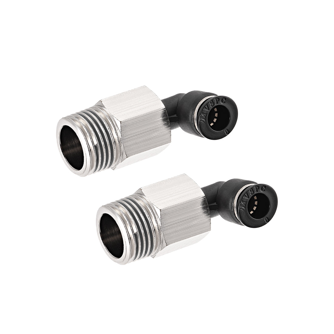 Harfington 8mm Tube To 1/2 NPT Push Lock Elbows L Shape Air Fittings 2pcs