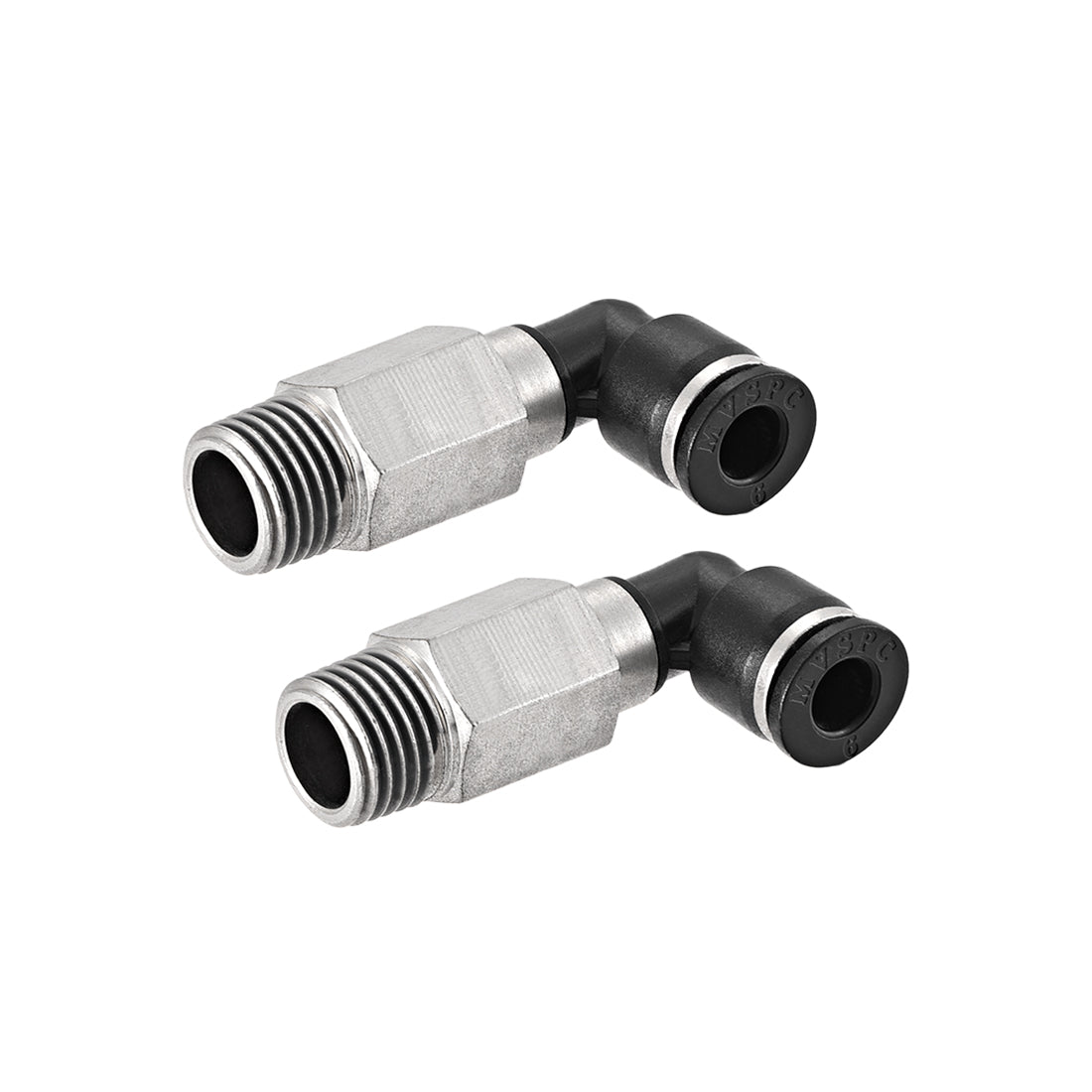Harfington 6mm Tube To 1/4 NPT Push Lock Elbows L Shape Air Fittings 2pcs