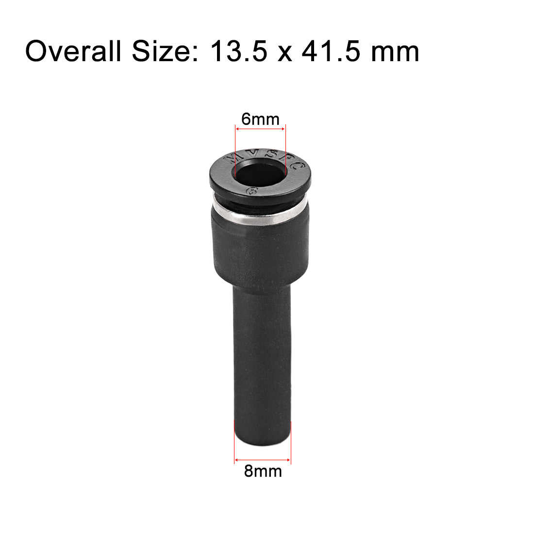 uxcell Uxcell 6mm Push Lock Tube Fitting, End OD 8mm Quick Link Air Fittings 4pcs