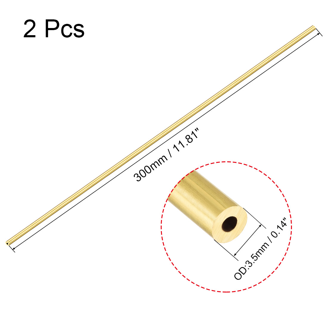 Harfington Brass Round Tube, Straight Seamless Tubing Pipes
