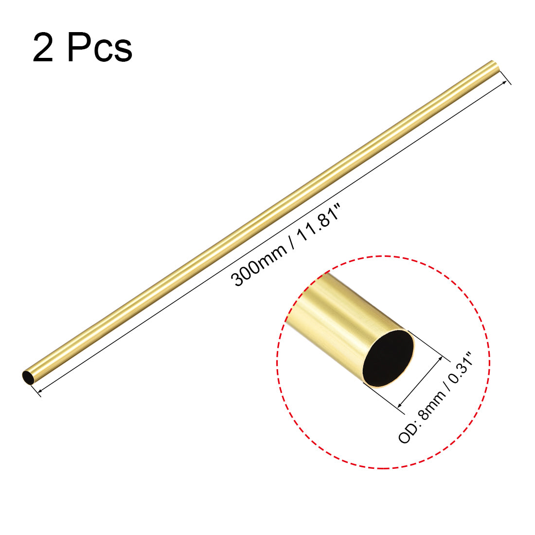 Harfington Brass Round Tube, Straight Seamless Tubing Pipes