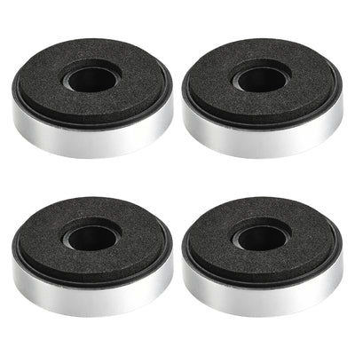 uxcell Uxcell 4 Pcs D40xH11.35mm Plastic Feet Anti-Vibration Base Pad Stand for Speaker Guitar Amplifier HiFi Silver Tone