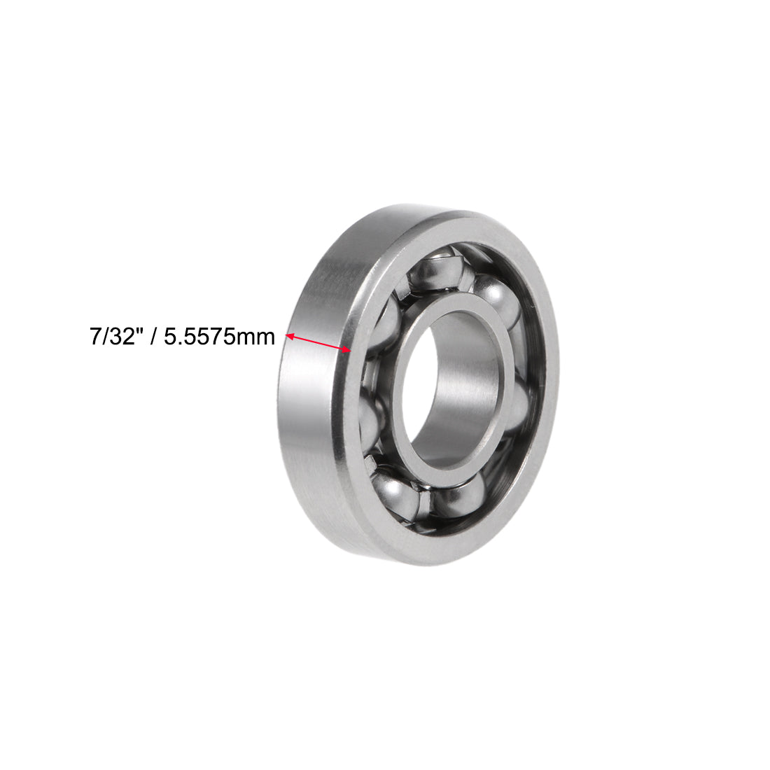 uxcell Uxcell R6 Deep Groove Ball Bearing 3/8"x7/8"x7/32" Open Type Z2 Lever Bearings 10pcs