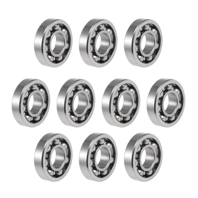 uxcell Uxcell R6 Deep Groove Ball Bearing 3/8"x7/8"x7/32" Open Type Z2 Lever Bearings 10pcs