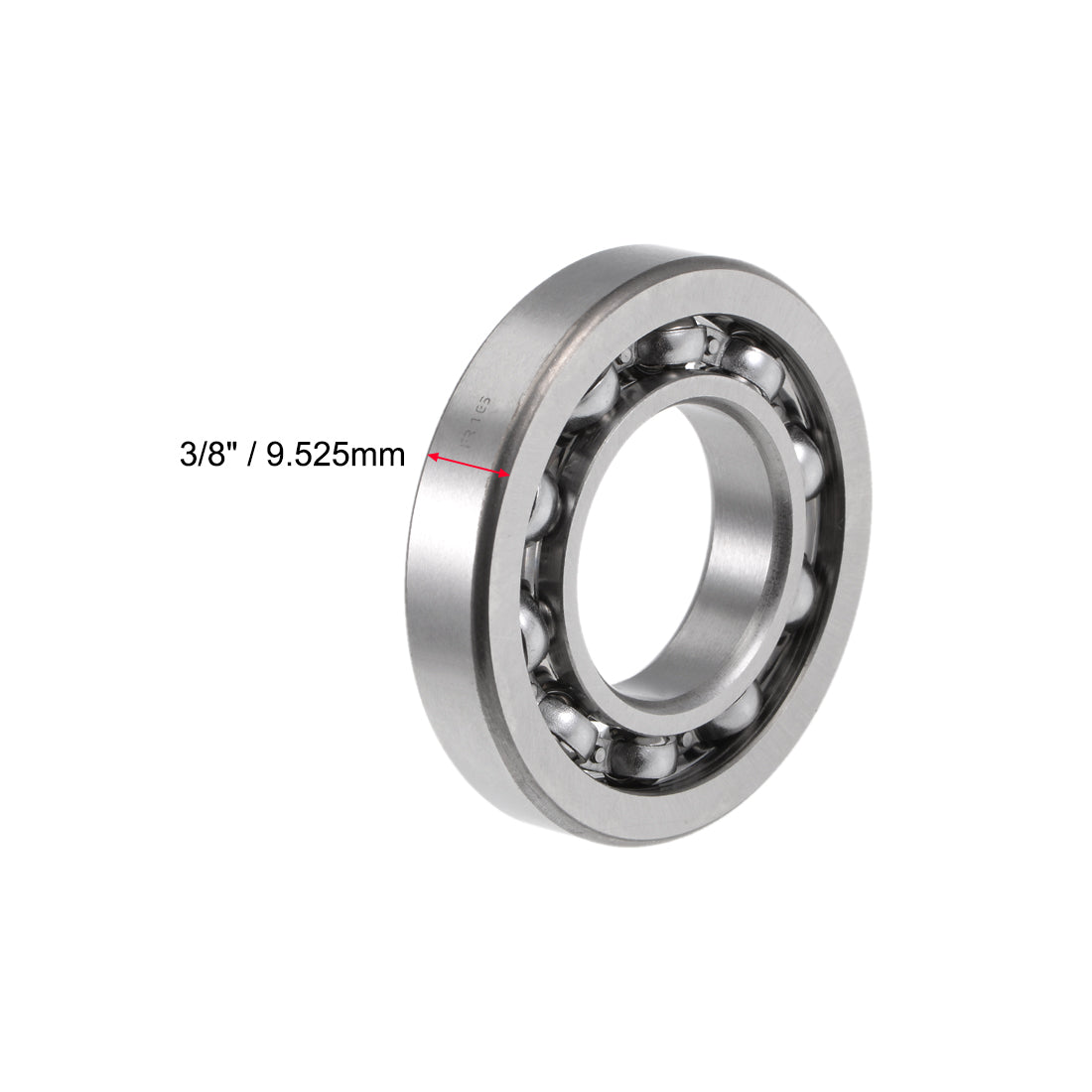 uxcell Uxcell R16 Deep Groove Ball Bearing 1"x2"x3/8" Open Type Z2 Lever Bearings 2pcs