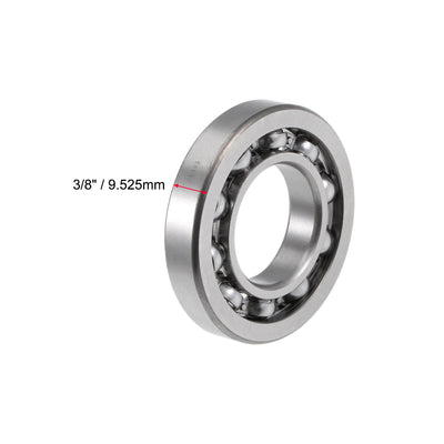Harfington Uxcell R16 Deep Groove Ball Bearing 1"x2"x3/8" Open Type Z2 Lever Bearings 2pcs