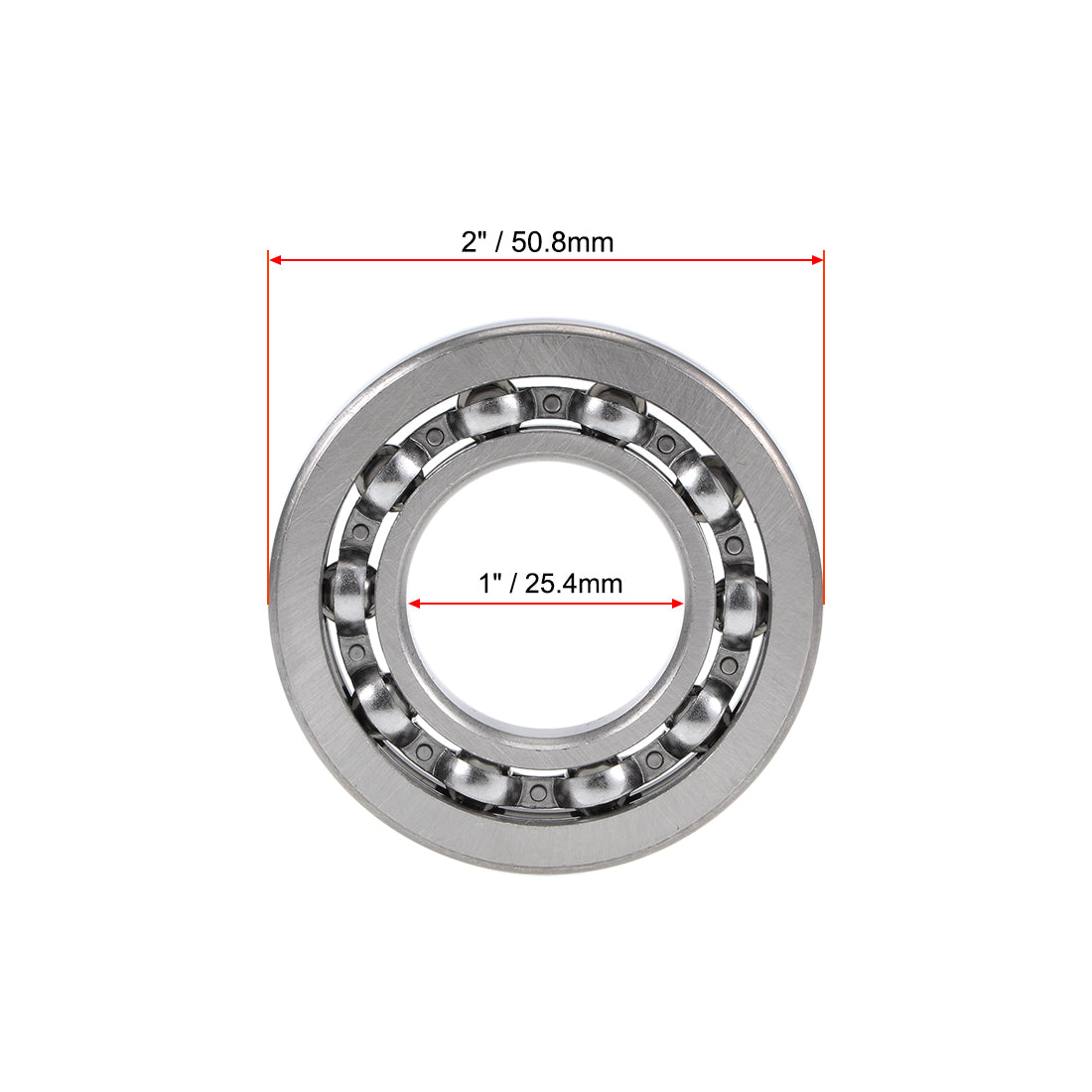 uxcell Uxcell R16 Deep Groove Ball Bearing 1"x2"x3/8" Open Type Z2 Lever Bearings 2pcs