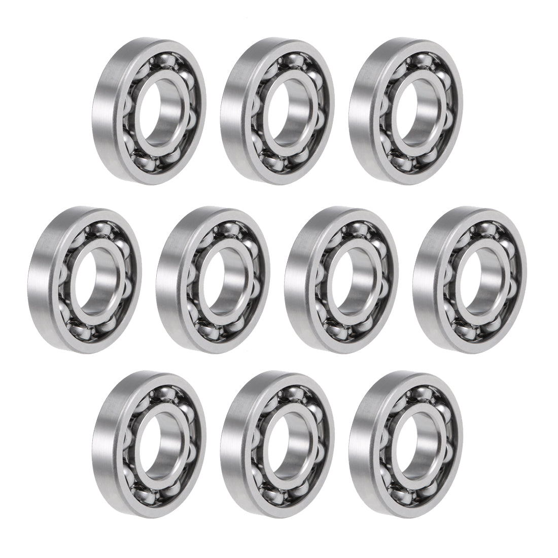 uxcell Uxcell R8 Deep Groove Ball Bearings 1/2"x1-1/8"x1/4" Open Type Chrome Steel Z2 10pcs
