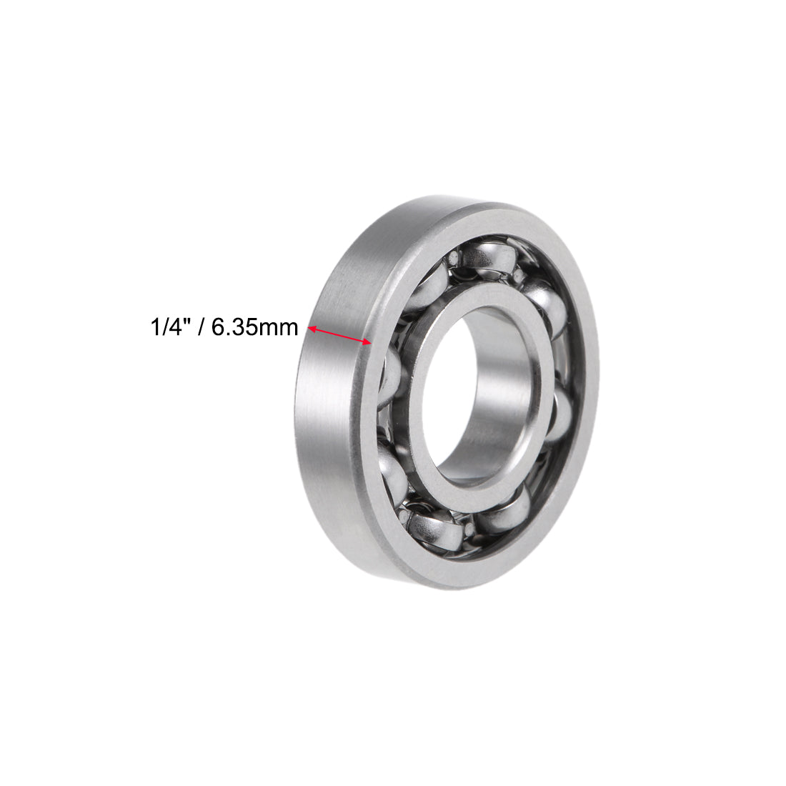 uxcell Uxcell R8 Deep Groove Ball Bearing 1/2"x1-1/8"x1/4" Open Type Z2 Lever Bearings 2pcs