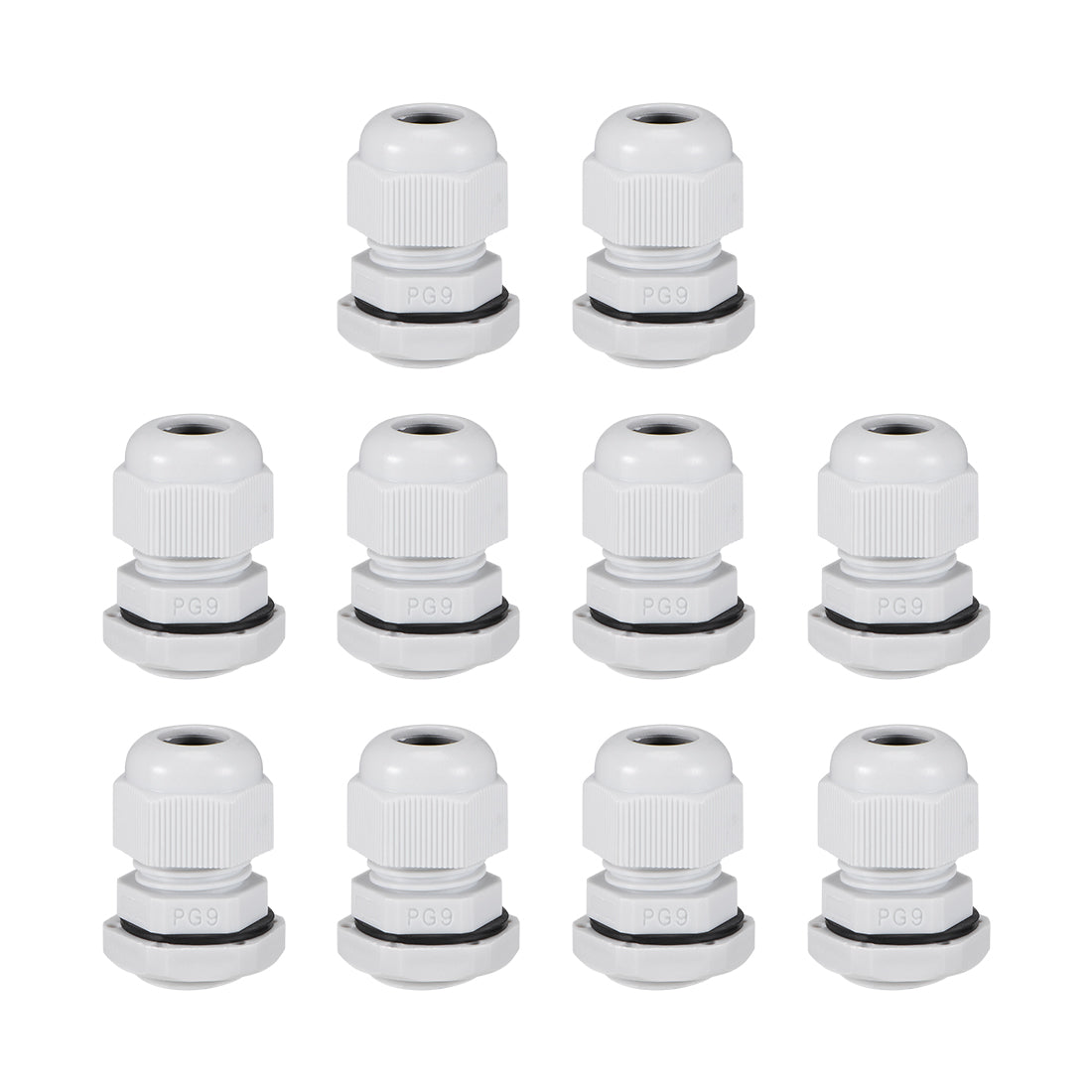 Harfington Cable Gland Waterproof Plastic Conenector Adjustable Locknut 10pcs