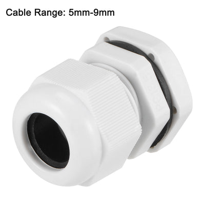 Harfington Cable Gland Waterproof Plastic Conenector Adjustable Locknut 10pcs