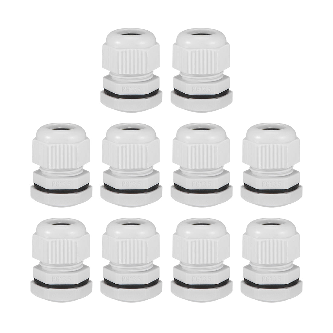 Harfington Cable Gland Waterproof Plastic Conenector Adjustable Locknut 10pcs