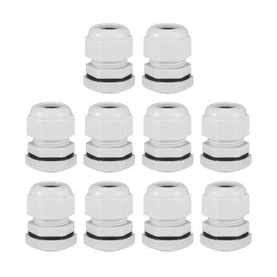 Harfington Cable Gland Waterproof Plastic Conenector Adjustable Locknut 10pcs