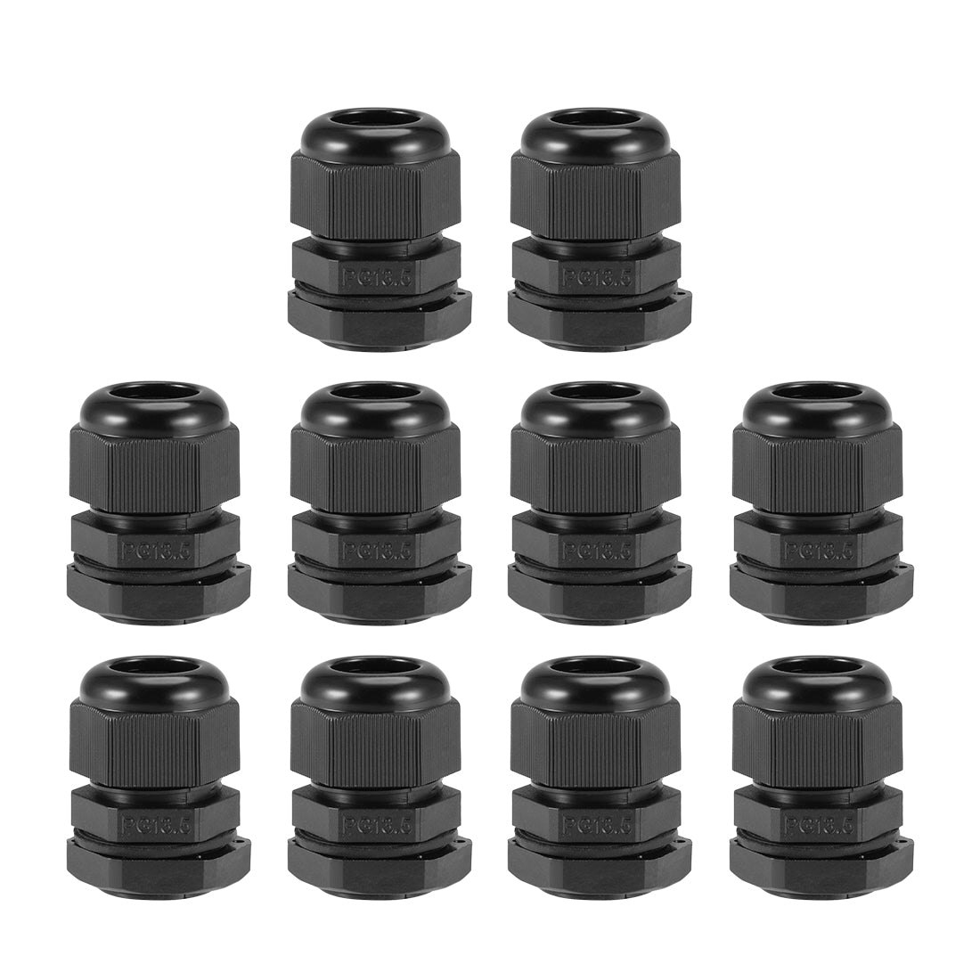 Harfington Cable Gland Waterproof Plastic Conenector Adjustable Locknut 10pcs
