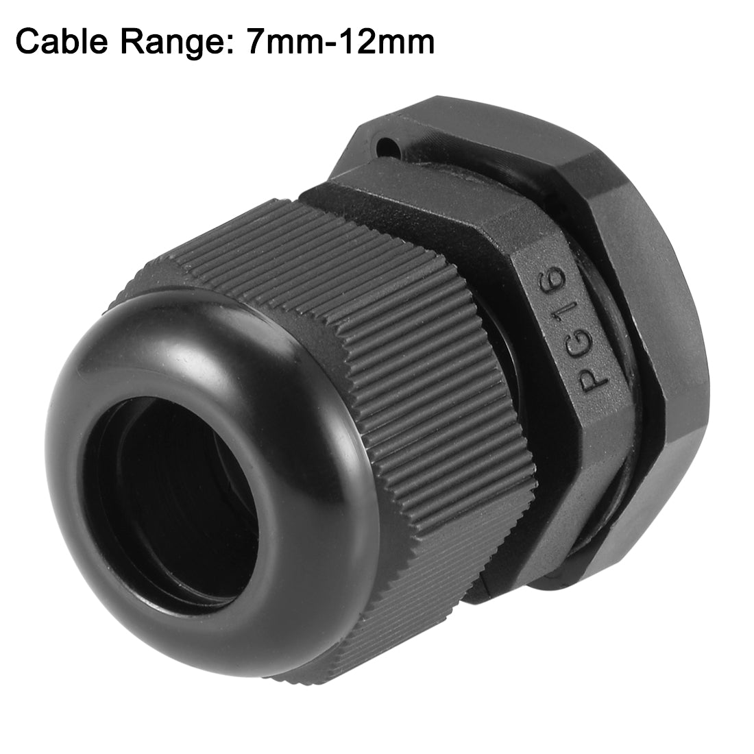 uxcell Uxcell PG16 Cable Gland 10mm-13mm Wire Hole Waterproof Nylon Joint Adjustable Locknut with Washer Black 20pcs