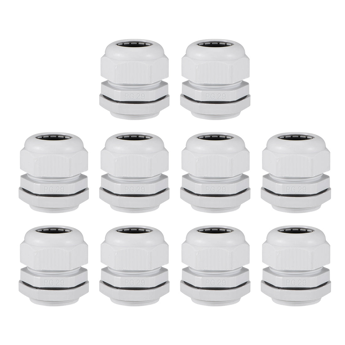Harfington Cable Gland Waterproof Plastic Conenector Adjustable Locknut 10pcs