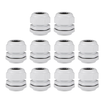 Harfington Cable Gland Waterproof Plastic Conenector Adjustable Locknut 10pcs