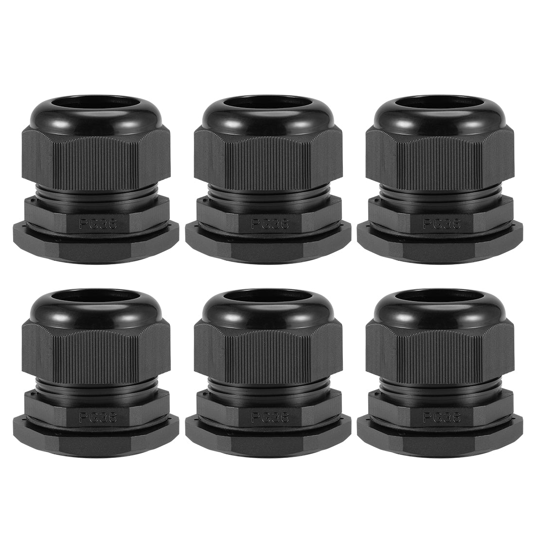 Harfington Cable Gland Waterproof Plastic Conenector Adjustable Locknut 6pcs