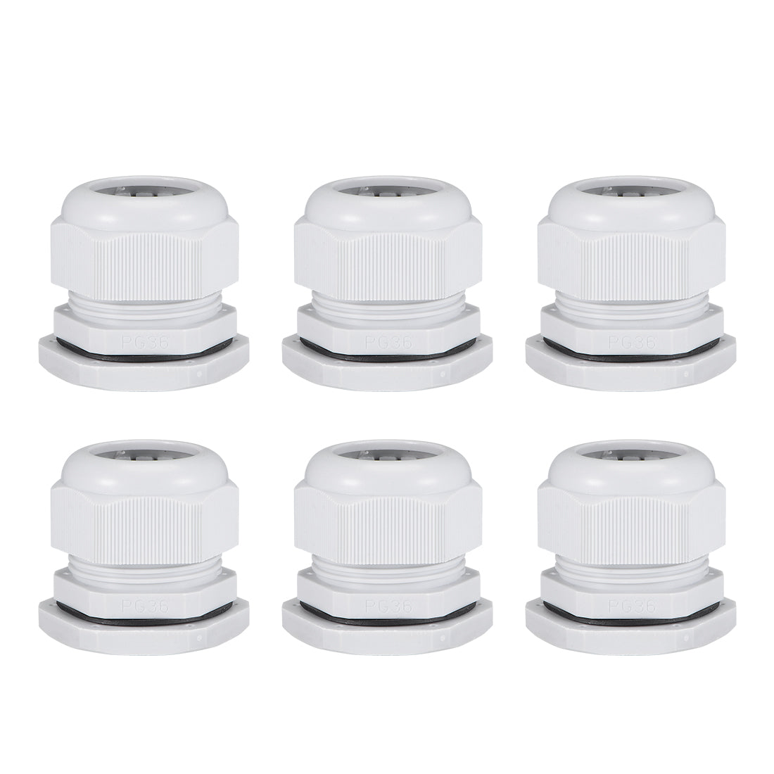 Harfington Cable Gland Waterproof Plastic Conenector Adjustable Locknut 6pcs