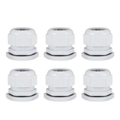 Harfington Cable Gland Waterproof Plastic Conenector Adjustable Locknut 6pcs