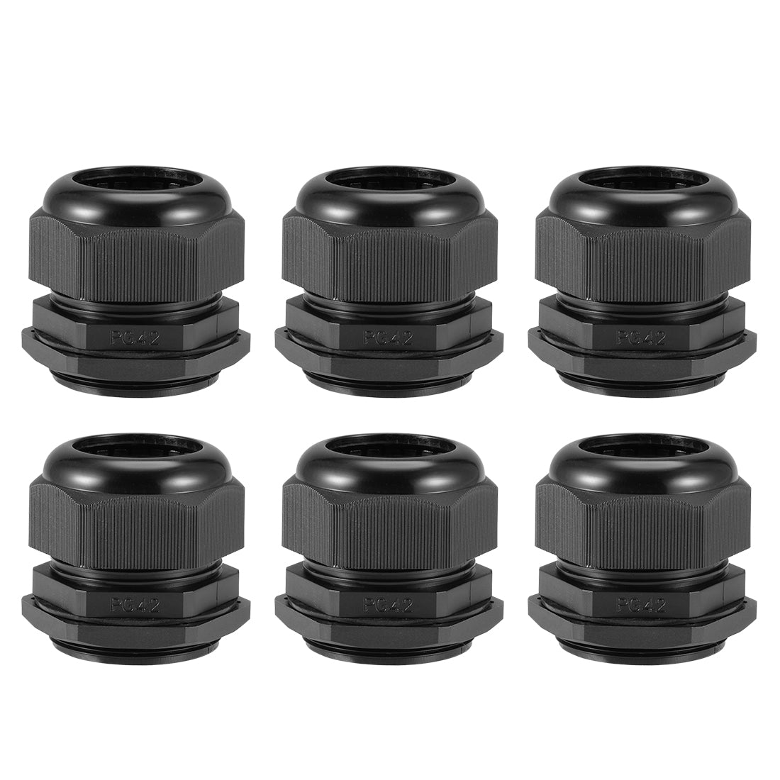 Harfington Cable Gland Waterproof Plastic Conenector Adjustable Locknut 6pcs
