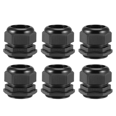 Harfington Cable Gland Waterproof Plastic Conenector Adjustable Locknut 6pcs