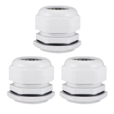 Harfington Cable Gland Waterproof Plastic Connector Adjustable Locknut 3pcs