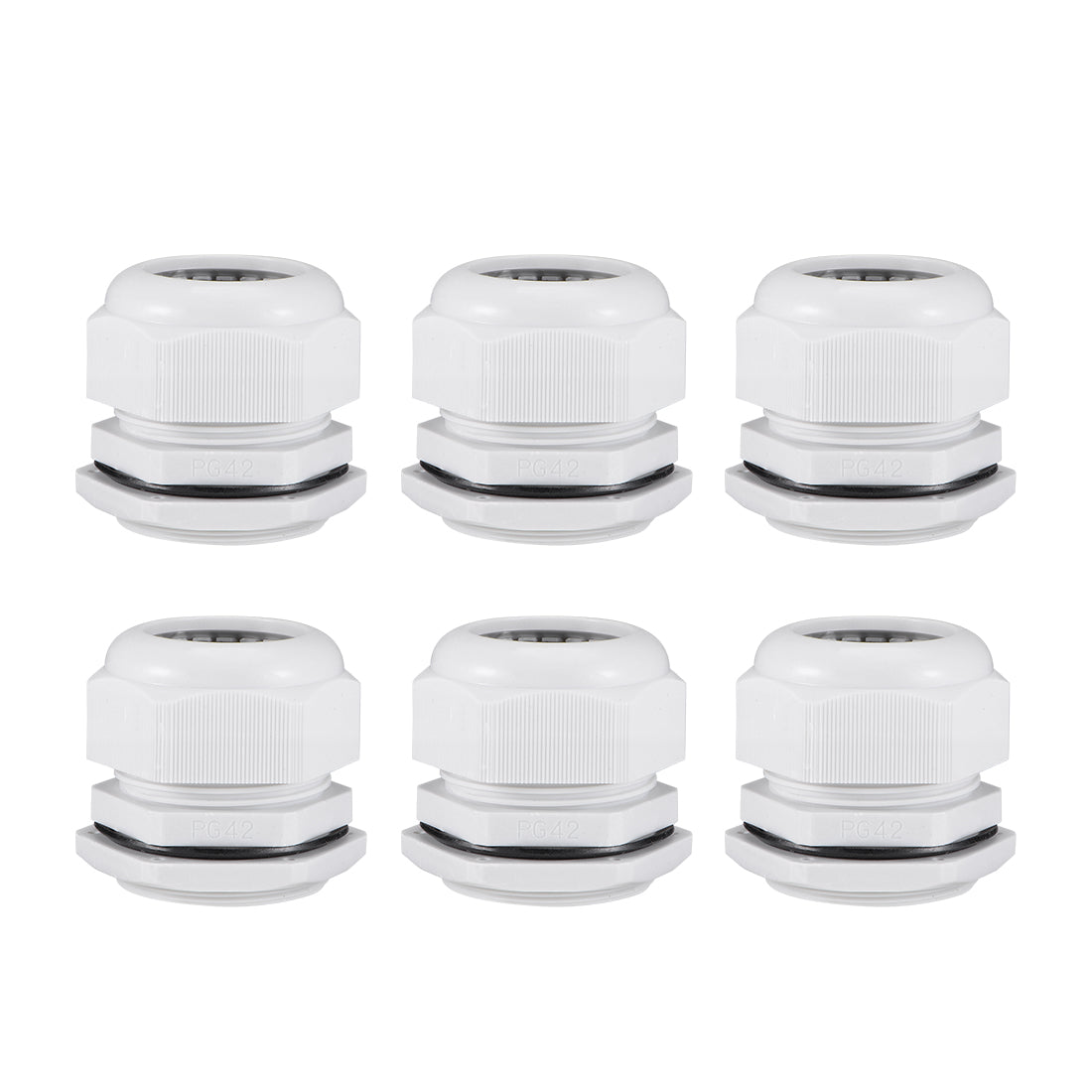Harfington Cable Gland Waterproof Plastic Conenector Adjustable Locknut 6pcs