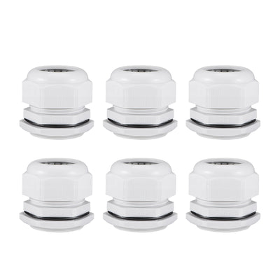 Harfington Cable Gland Waterproof Plastic Conenector Adjustable Locknut 6pcs