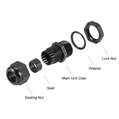 Harfington Uxcell Cable Gland Waterproof Nylon Joint Adjustable Locknut 5pcs