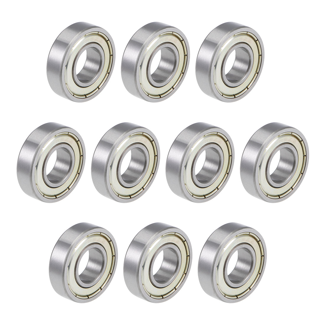 uxcell Uxcell R8ZZ Deep Groove Ball Bearings Z2 1/2 x 1-1/8 x 5/16inch Double Shielded Carbon Steel 10pcs