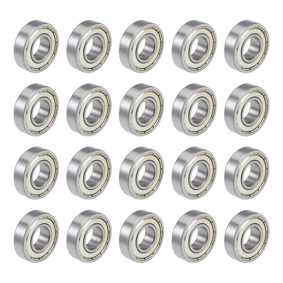 uxcell Uxcell R8ZZ Deep Groove Ball Bearings Z2 1/2 x 1-1/8 x 5/16inch Double Shielded Carbon Steel 20pcs