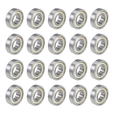 uxcell Uxcell R8ZZ Deep Groove Ball Bearings Z2 1/2 x 1-1/8 x 5/16inch Double Shielded Carbon Steel 20pcs