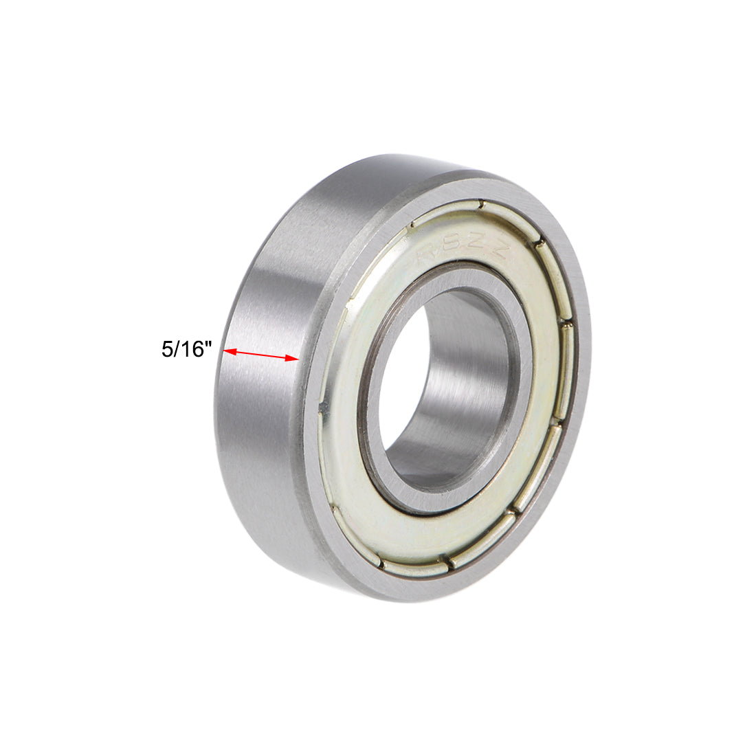uxcell Uxcell R8ZZ Deep Groove Ball Bearings Z2 1/2 x 1-1/8 x 5/16inch Double Shielded Carbon Steel 5pcs