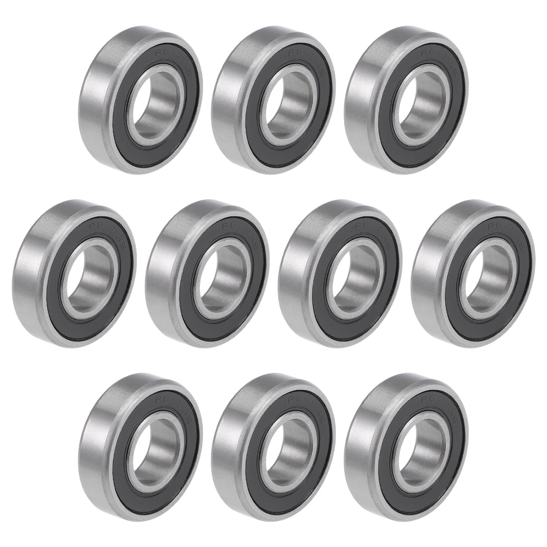 uxcell Uxcell R8RS Deep Groove Ball Bearings Z2 1/2 x 1-1/8 x 5/16inch Double Sealed Carbon Steel 10pcs